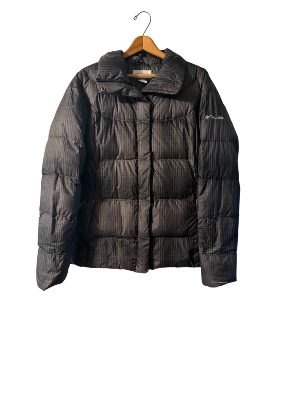 Columbia Omni-Shield Insulated Puffer Jacket Women’s Large Black Plaid